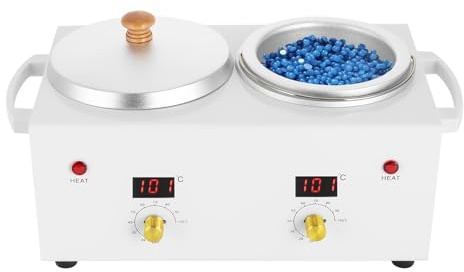 YUNRUX Chauffe-cire double pot 0,6 l par pot Fondeur de cire électrique 20-120 °C Machine à fondre de cire pour la fabrication de bougies appareil de fusion de bougies creuset avec régulateur de