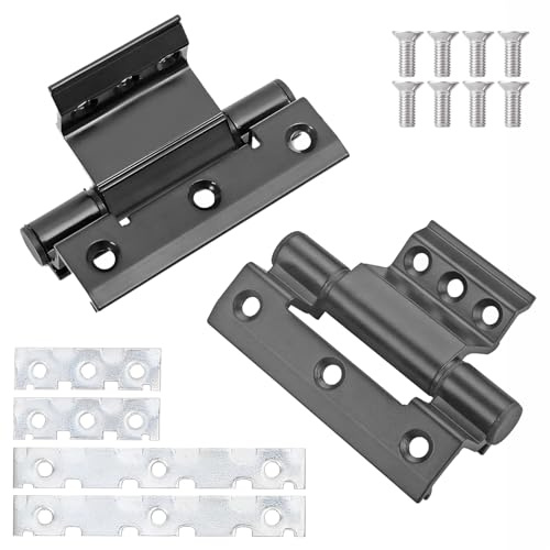 Qrity 2 Stück Scharnier, 100mm Fensterscharniere aus Aluminiumlegierung, Möbelscharnier Für 55/60 Aluminium-Profilfenster