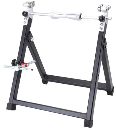 Jiawu Balanceadora y soporte de centrado para motocicletas, soporte para equilibradora de neumáticos con indicador de centrado ajustable, soporte de centrado de ruedas de bicicleta