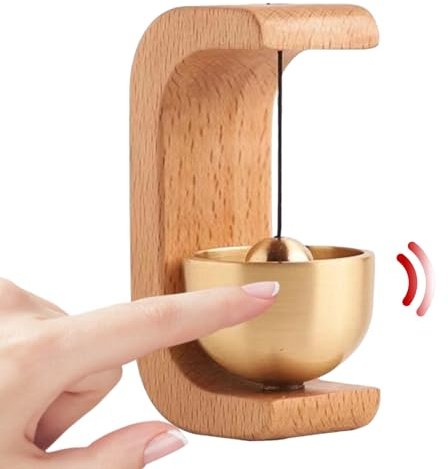 Hozaenwa Campanilla De Tienda para Apertura De Puerta | Timbre de Madera para Puerta,con Adhesivo para Puertas Corredizas, Entradas, Hogar Y Jardín
