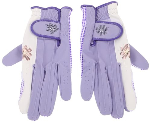 POPETPOP Guanti da Golf da Donna Traspiranti Taglia 20 Viola, Guanti Sportivi Antiscivolo per Protezione Mani, Accessori Golf per Comfort e Durata Durante Gioco