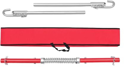 POTYYH Barra de remolque 3T de acero, 3 piezas, con amortiguador de muelle, para coches, camiones, SUV, longitud de remolque 185 cm