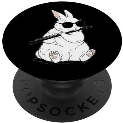 Flauto Player Flutist Bunny Rabbit Occhiali da sole Pasqua PopSockets PopGrip Adesivo