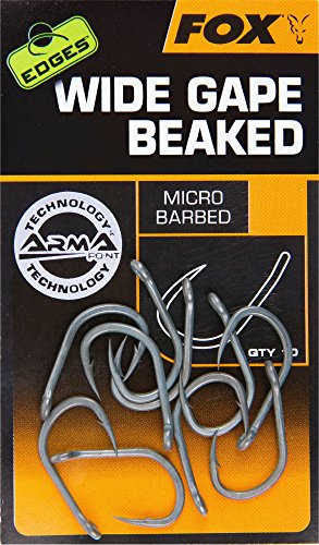 Fox Wide Gape Beaked Hooks Micro Barbed Size 8 Qty 10 (chk187)