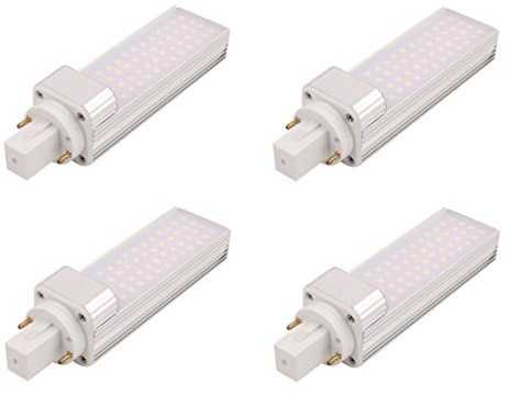 Masonanic Lot de 4 LED G24 9W, 900LM 20W CFL équivalent, lumière du jour Naturel Blanc pur 4000 K