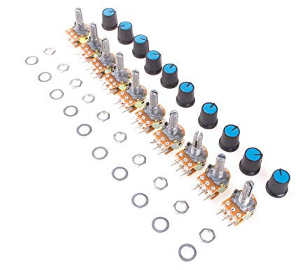 ANGEEK 10 stücke WH148 B10K Dual-Stereo-6-Pin-Potentiometer mit Muttern Und Scheiben