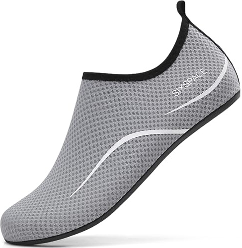 Sixspace Badeschuhe Damen Herren Wasserschuhe Schwimmschuhe Männer Frauen Strandschuhe Barfußschuhe für Strand Pool Meer Wassersport(Grau 40 EU)