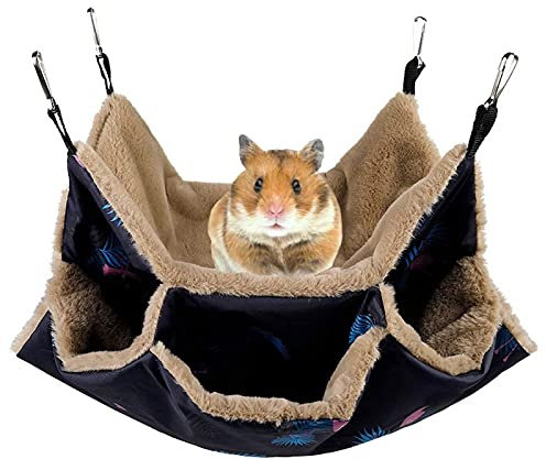 ZEACCT 3 Ebenen Hängendes Bett Flauschige Hängebett Käfig, Haustiere Käfig Hängematte, Hängematte für Kleintiere, Kleintierebett Intellektuelles Spielzeug