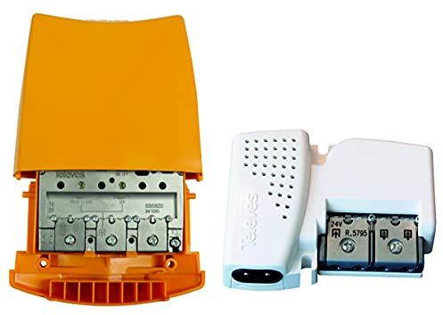 Förstärkarsats 36 dB + 24V strömförsörjning 2 utgångar, Antennförstärkare. Andra utdelningen Digital 5G. Inte kompatibel med parabolik