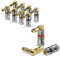 conecto Bananenstecker für Lautsprecherkabel, 8er-Set, 90 degree gewinkelter Stecker, vergoldet mit Farbcodierung (4x rot, 4x schwarz), 24kt vergoldet, rot/schwarz