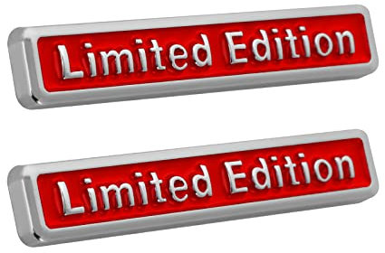 Grevosea 2 adesivi 3D per auto in edizione limitata con logo in metallo rosso, emblema per auto, moto, finestre, porte, PC, tablet, accessori per computer portatile, regalo di sintonia