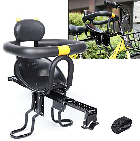 Futchoy 30KG Kinderfahrradsitz mit Handlauf und Pedal,Vorne Montiert Fahrrad Sicherheits-Kindersitz Einstellbar Abnehmbar