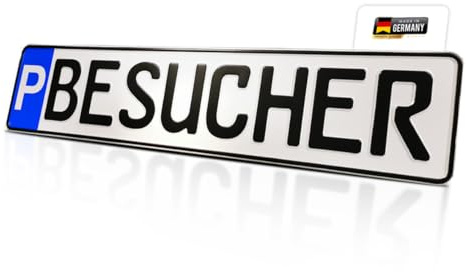 Parkplatzschild BESUCHER in KFZ-Standardgröße aus Aluminium | Reflektierend & UV-beständig | -40 bis +160°C | Made in Germany | Flexibel montierbar (P-BESUCHER, Schild)