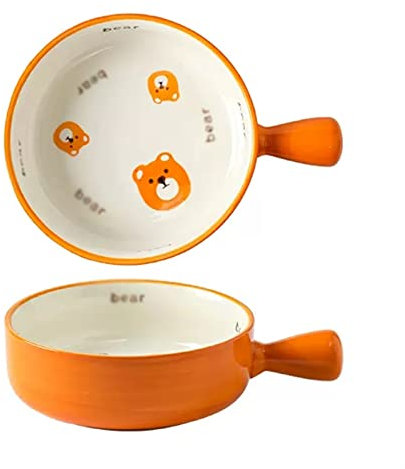 Fuente de Horno Plato grande de cerámica for hornear, utensilios for horno, platos for hornear, platos domésticos de un solo mango, plato redondo pequeño for hornear, plato redondo for Lasaña, molde f
