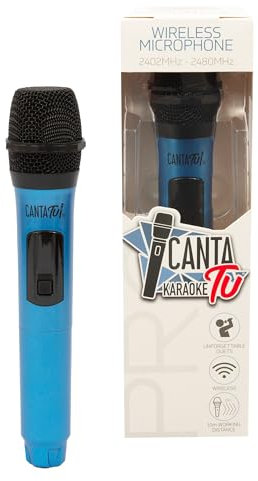 CANTA TU KARAOKE Micrófono inalámbrico Pro 2023, micrófono de Karaoke inalámbrico, frecuencia 2402 MHz-2480 MHz, 4 Colores Disponibles, Compatible con Canta Tu Pro 2023, Ideal para duetos, Azul
