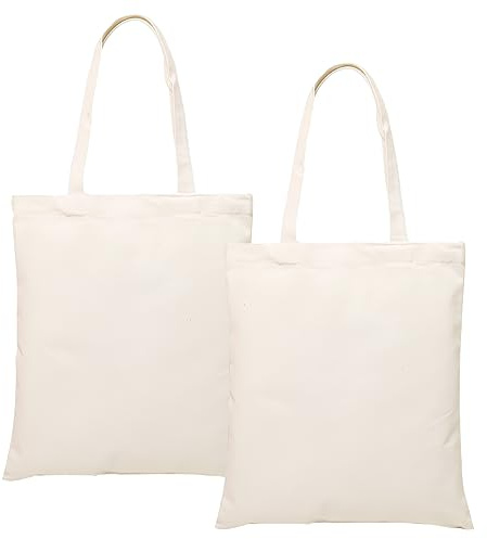 HENGBIRD Bolsa de Tela de Algodón y Yute Sin Imprimir 35x40 cm Asa Larga Reutilizable Respetuosa con el Medio