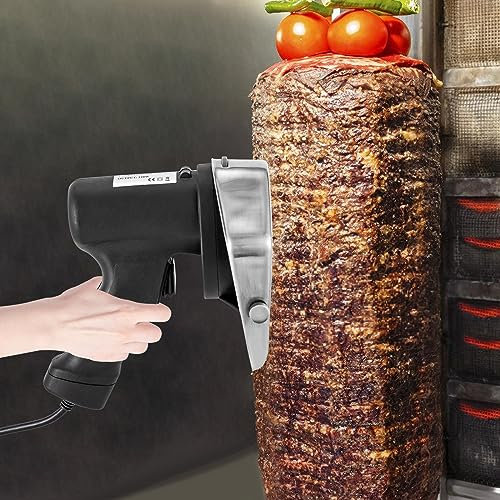 TIXBYGO Kebab - Coltello elettrico per kebab con lama regolabile, per tagliare agnello, manzo, pollo (220 V, 120 W)