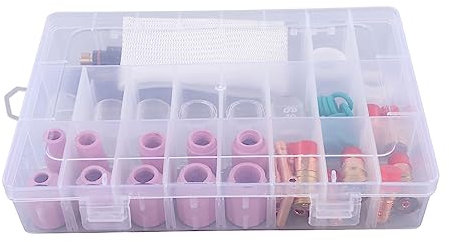 Accesorios de Antorcha de Soldadura Tig 18 Wp17 para Equipo de Pistola para Juego de Pistola Soldadura de Boquilla para Pistola Vidrio para Soporte Conector de Cerámica 26 Kit 56