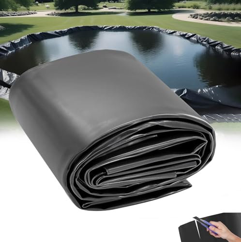 Ywanwj 8X10m HDPE Teichfolien Schwerlast, große Fischteichfolie, Teichplane Schwerlast Flexibel Gartenteiche Dichtungsfolie Teichmembran Folie Reißfest Baufolie Wassergarten und Wasserfall