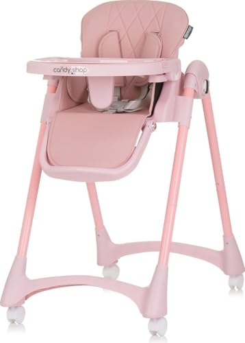 Chipolino seggiolone Candy Shop, 4 ruote, regolabile, poggiapiedi, pieghevole, colori:rosa