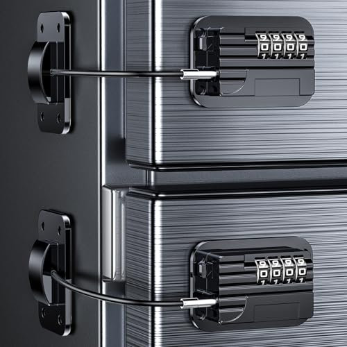 Candado Nevera con Codigo para Bebés y Adultos, Cerraduras con Contraseña Modificable para Frigorífico, Cierre de Seguridad para Armario, Puertas de Gabinetes, Cajones y Ventanas (Negro-2pc)