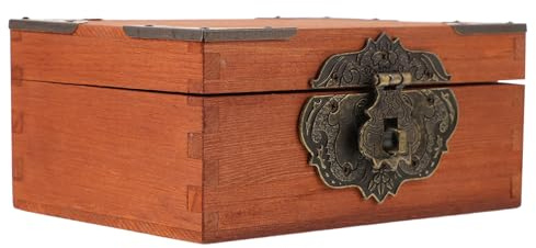 OKUMEYR Coffret Bois Vintage Avec Serrure Boîte De Rangement Compacte Pour Bijoux Et Souvenirs Protection Antichoc Avec Capacité Spacieuse Style Rétro Élégant Pour Bureau Et Voyage