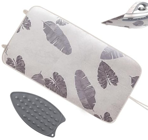 Ironing Mat, Table Top Ironing Board with Silicone Iron Rest Pad Premium Iron Padding for Steam on Tabletop or Bed Heat Resistant Portable Quilting Travel Blanket (48cm x 85cm)