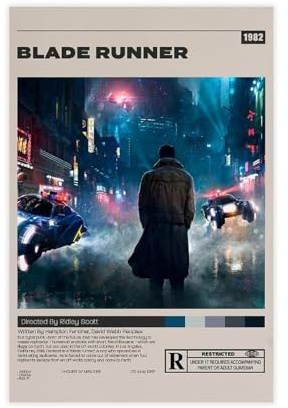 GJHTQLP Póster de Blade Runner, póster de película, lienzo, decoración de dormitorio, 30 x 45 cm