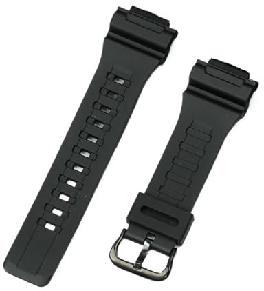 XTVKFWJAB Kompatibel mit Casio AQ-S810w 800 W-735H TRT-110H AEQ-110w AE-1000W SGW-300H MRW-200H F-180WH Armband aus Silikon(Black black)