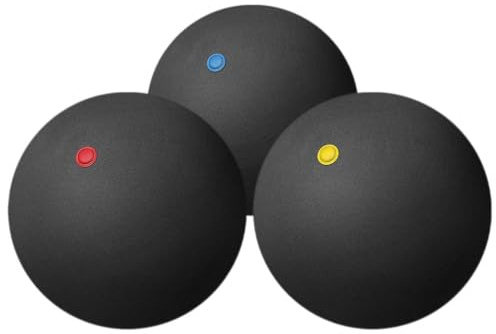 Kisangel 3Pcs Single Dot Training Balls Rubber Racquetballs High Bounce Practice Balls for Indoor Outdoor Squash Training
