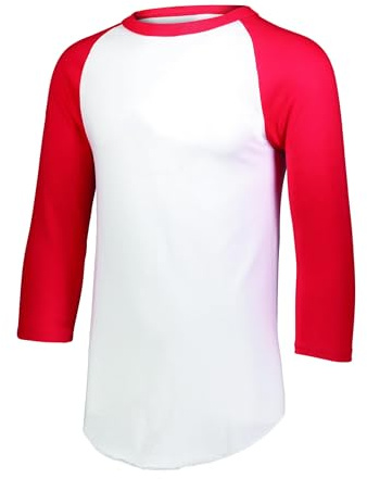 Augusta Sportswear Mens Baseball Jersey - Crew Neck, 3/4 Sleeve, Soft Cotton Blend for Practice and Game Day Wear NP