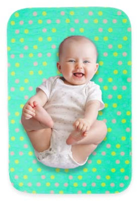 Portable Baby Changing Mat - Extra Large Waterproof Diaper Changing Pad | Machine Washable & Dryer Safe | Wipeable Surface for Easy Cleaning | Stylish Polka Dot Design