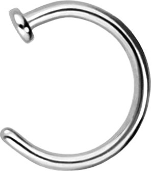 PIERCINGLINE Nasenring offen Chirurgenstahl Nasenpiercing Piercing Ring Nase Silberfarben 0,8 x 6 mm