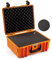B&W International Transportkoffer Outdoor 6000 (PP.326) Orange – mit Würfelschaum – Wasserdicht (IP67), staubdicht, schlagfest & extrem robust
