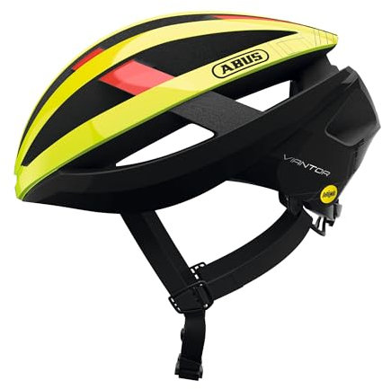 ABUS Rennradhelm Viantor MIPS - Sportlicher Fahrradhelm mit MIPS Aufprallschutz für Einsteiger - für Damen und Herren - Gelb Glänzend, Größe S