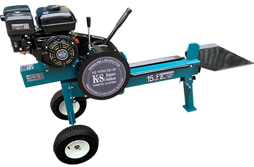 Hacha de leña cinética con motor de gasolina KS 15TKG 52/35. 6,5 LS, fuerza de corte máxima 15 toneladas, longitud del tronco 520 mm, diámetro máximo 350 mm,cortador de madera con motor de gasolina.