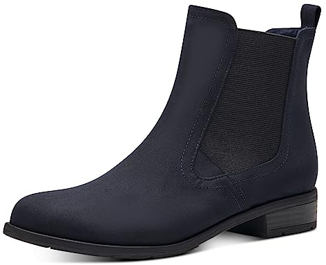 MARCO TOZZI Chelsea - Botas planas elegantes para mujer, azul marino, 42 EU