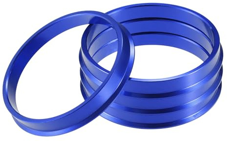 A ABSOPRO Anillos Centradores de Buje para Automóvil, OD 73.1mm A ID 66.6mm, Anillos Centradores de Buje de Rueda, Espaciador de Centro de Buje de Aleación de Aluminio Azul (Juego de 4)