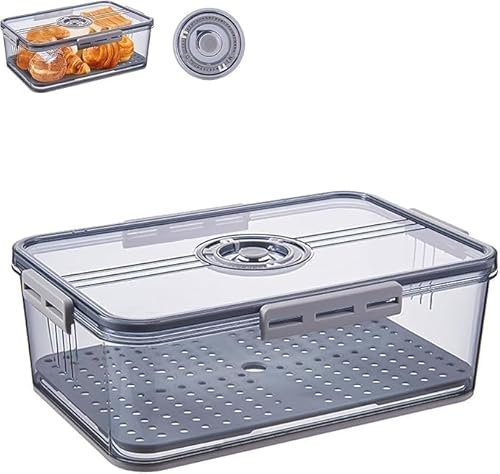 Dokeno Brot Aufbewahrungsbox, Brotkasten Groß, Luftdichter Brot Aufbewahrungsbehälter, Zeitaufzeichnung Brothalter mit Deckel, Brotaufbewahrung für Langanhaltende Frische für Toast/Bagel/Donut