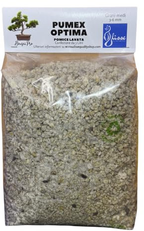 Ulisse® BonsaiPro Pumex Optima Ponce Lavée et Séchée Terreau Bonsaï, Terreau Bonsaï Prêt à l'emploi pour tous les types de plantes, Granulométrie moyenne, 3 litres