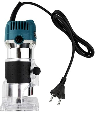 Elektrisk överfräs, kantfräs, 220 V, 800 W, överfrästrimmer med transparent grundkantguide, elektrisk hand, träöverfräs, kantfräs för trä, ytbearbetning