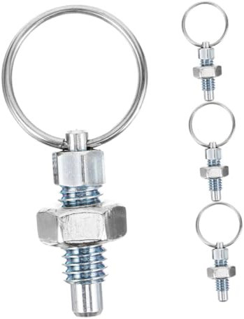 PRETYZOOM Pasador De Indexación Con Resorte De Acero Inoxidable M6-4 Con Perilla De Anillo De Tracción, Émbolo De Bloqueo De Alta Resistencia, Para Equipos Industriales y Gabinetes, Juego De 4 Piezas