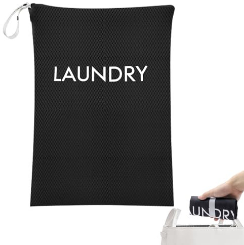 PWGHWG Sacco Biancheria Sporca, 60 × 90 cm Sacchetti Impermeabili da Viaggio con Cerniere, Borsa da Viaggio Riutilizzabile per la Palestra dei Costumi da Bagno, Nero