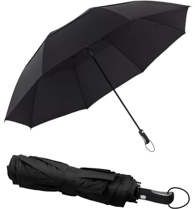 Victoper Umbrella Golf Folding Windproof Large 54 Inch,Large Umbrella Double Vented Canopy Strong Automatic Open Outdoor Big Parasol for 2-3 Men Sun Protection Parasol