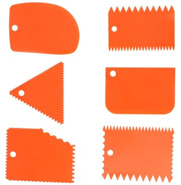 Orange modelleringsverktyg 6 delar set plastsnidare konsttillbehör skulptering kit gör-det-själv hantverk tillbehör
