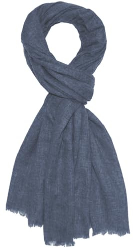 Lorenzo Cana - Écharpe pashmina pour homme - 100 % cachemire - Légèrement douce - Bleu - 7869511