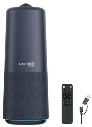 NEARITY Cámara web de conferencia C50 con micrófono y altavoz, cámara de videoconferencia de 360 grados, 3 modos de IA, cámara de videoconferencia todo en uno para oficina