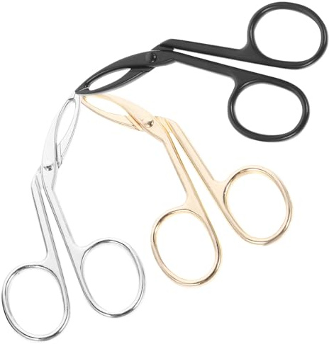 MALUGOGO Set 3 Pinzette Sopracciglia Professionali Oblique in Acciaio Inox, Modellatore Sopracciglia Antiruggine Punta Piatta, Strumenti per Depilazione Viso e Rifinitura Dettagliata
