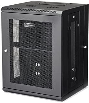 StarTech.com 4-Post 15U Wall Mount Network Cabinet w/ 1U Shelf, 19 Wall-Mounted Server Rack for IT / Data Computer Equipment