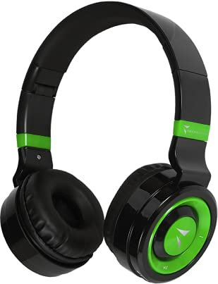 Techmade - Casque Bluetooth Pliable avec Microphone Intégré, Radio FM et Emplacement Carte SD, Couleur Vert